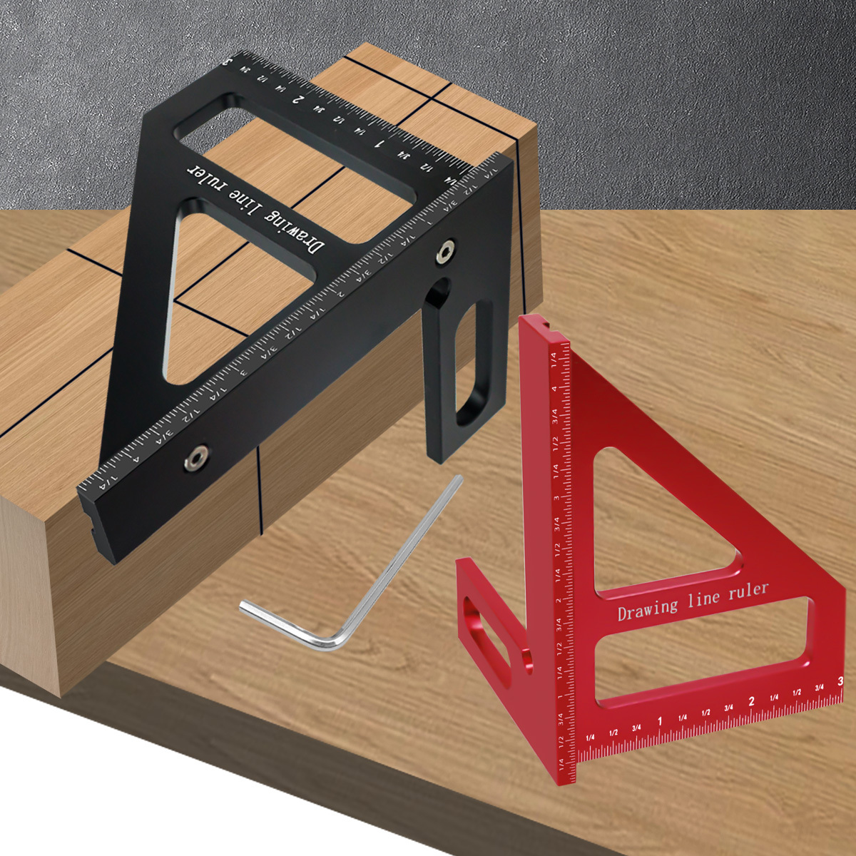 Woodworking For Engineers - Righello triangolare mitra in alluminio da