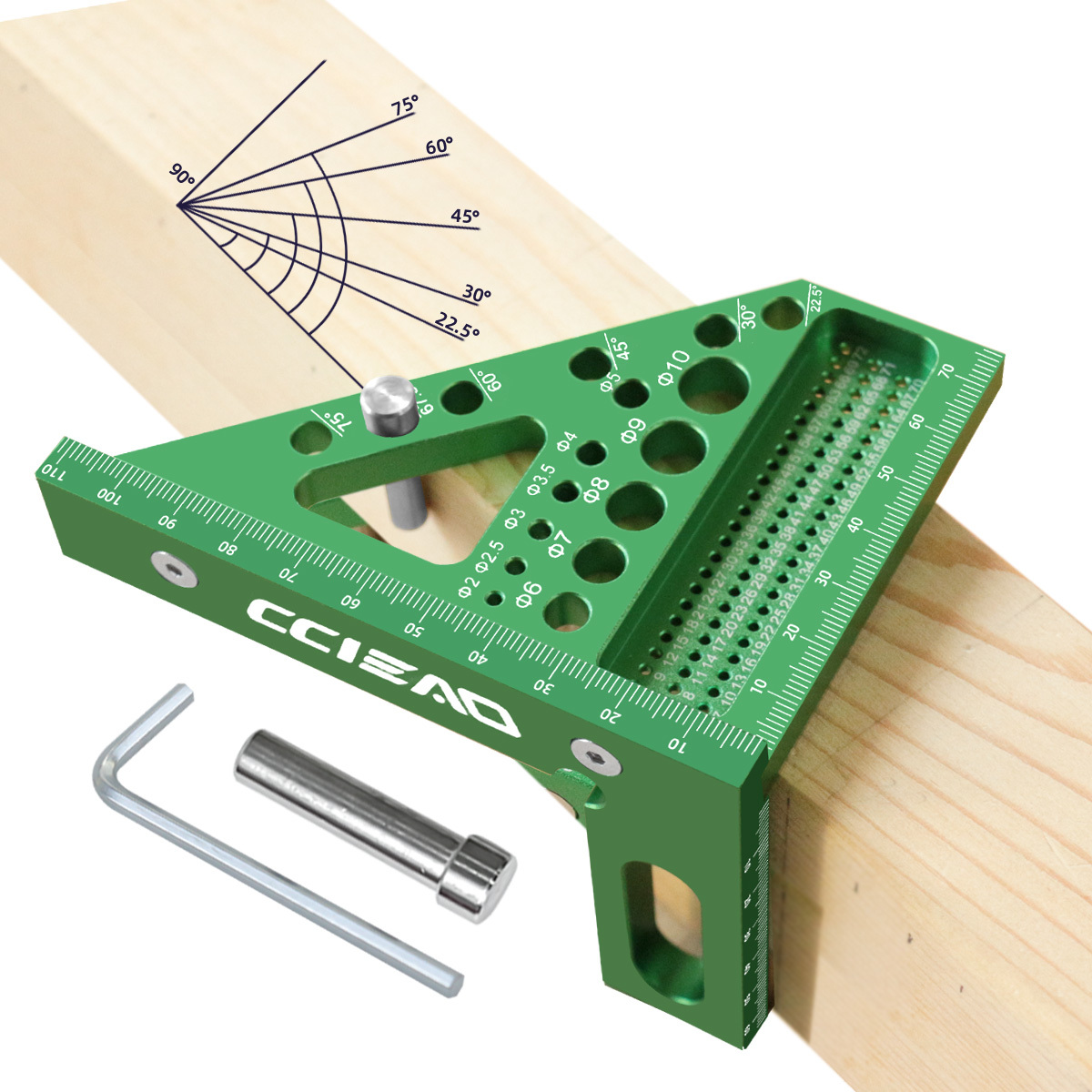 Woodworking Ruler - Righello di misurazione multiangolo 3D quadrato