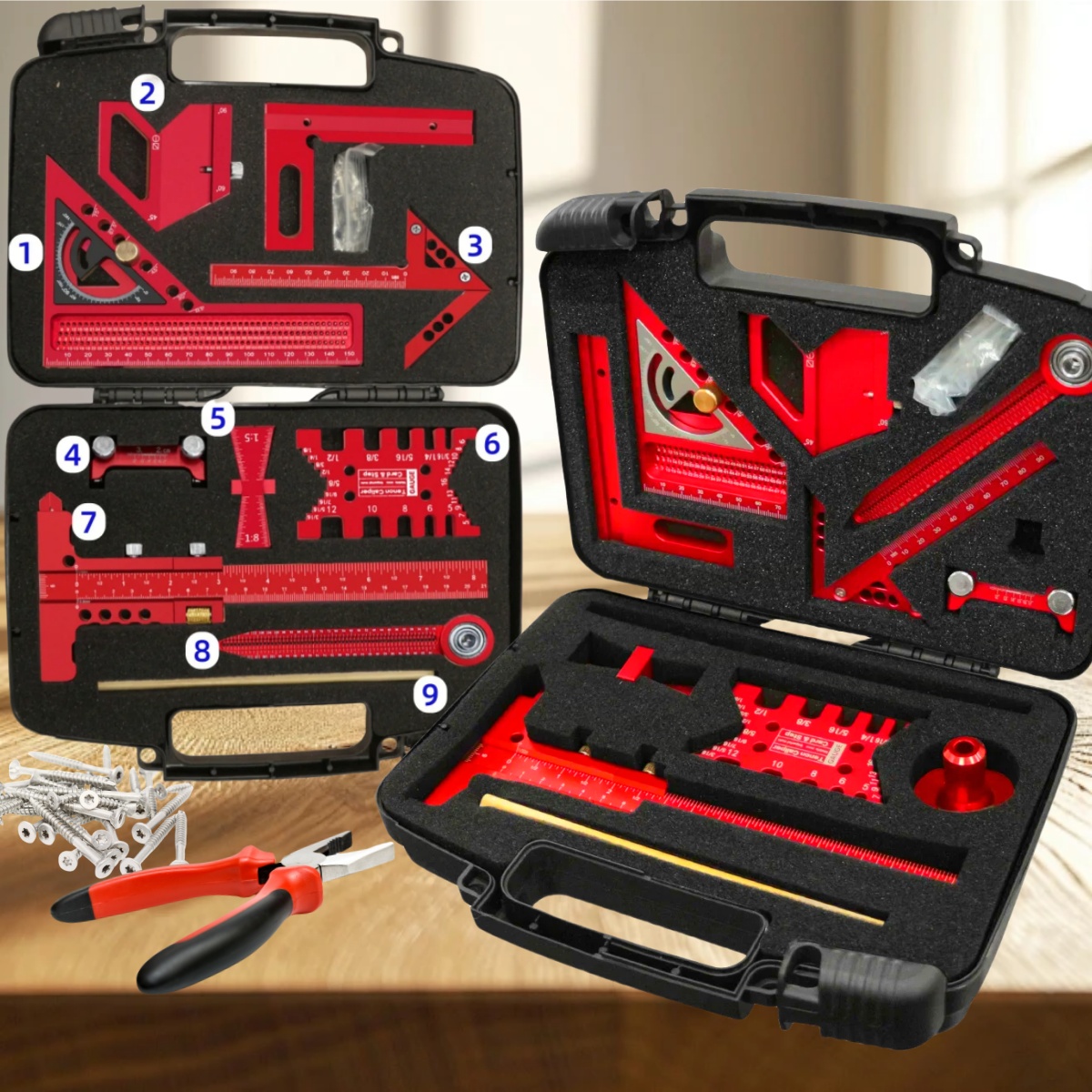 Woodworking Free Plans - Set di strumenti di misurazione per